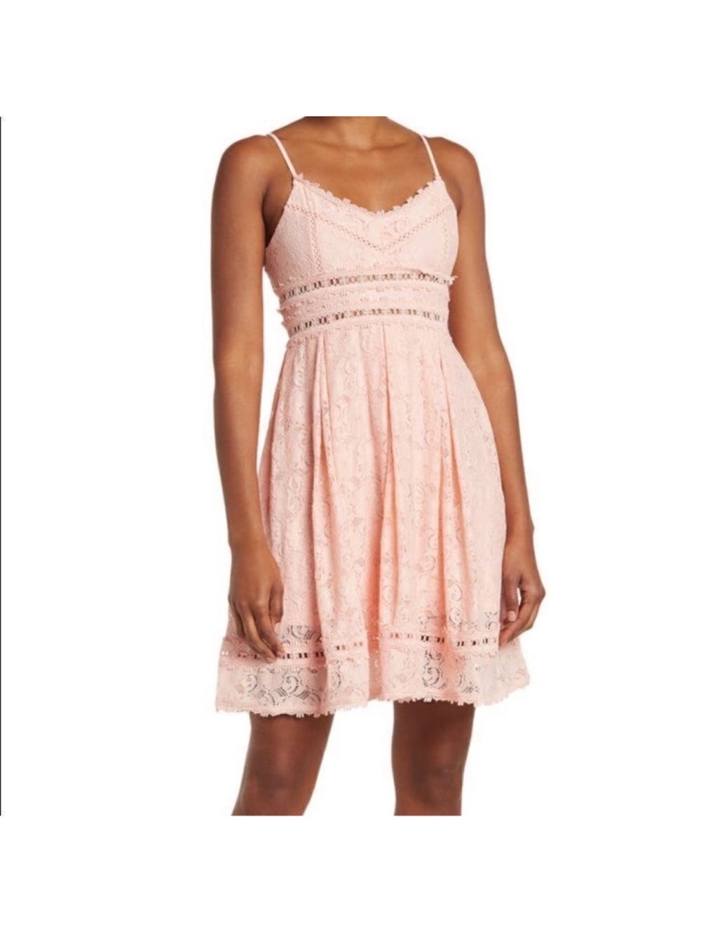 NWT NSR Sleeveless Floral Lace Midi Dress in Pink Rose